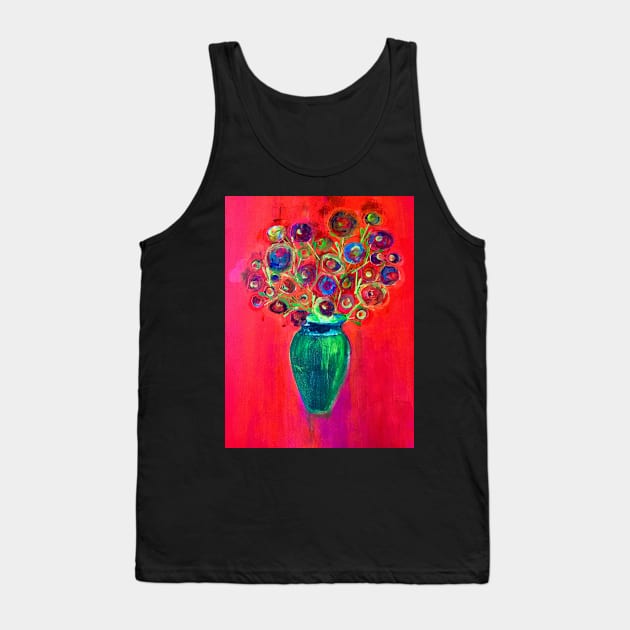 Red-hot summer Flowers Tank Top by AmandaSlaterArt